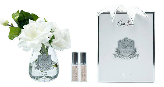 Cote Noire Tea Rose White in Clear Glass