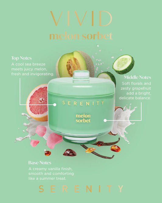 Serenity Vivid Melon Sorbet Candle 230g