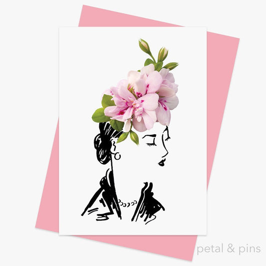 Geranium Hat greeting card