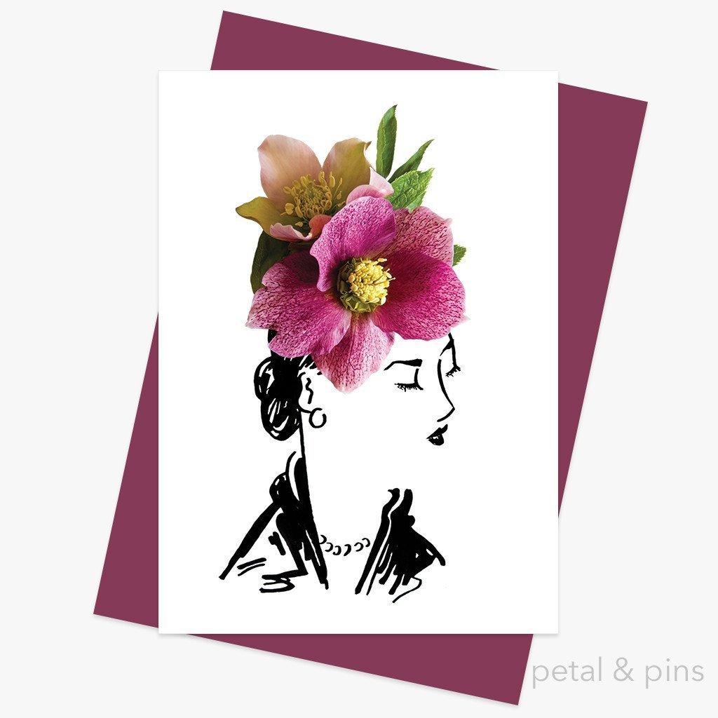 Hellebore Hat greeting card