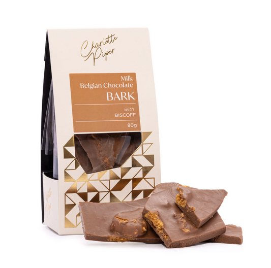 Charlotte Piper Milk Chocolate - with Biscoff bark 80g