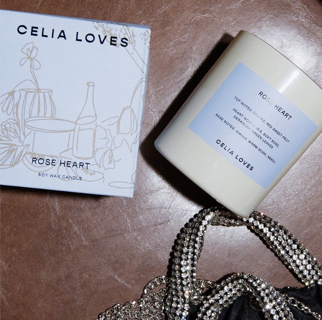 Celia Loves - Rose Heart Candle 395g