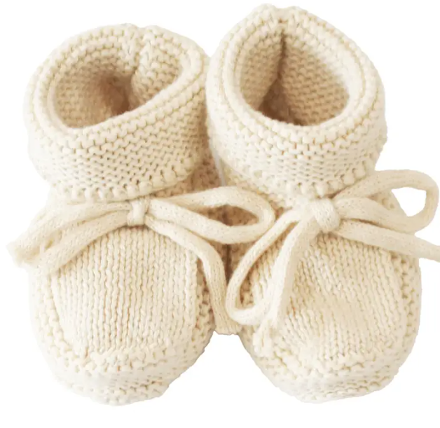 Alimrose - Knit Baby Booties - Natural