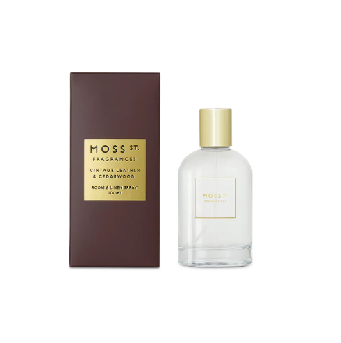 Moss St Vintage Leather & Cedarwood Room & Linen Spray 100ml