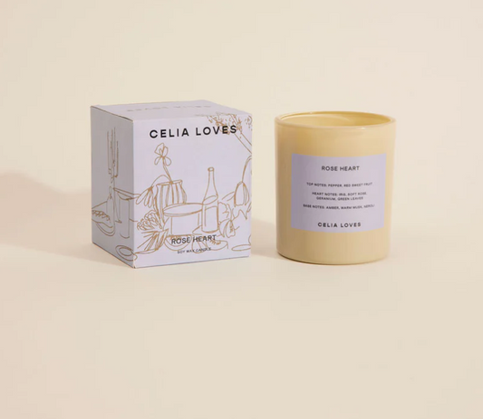 Celia Loves - Rose Heart Candle 395g