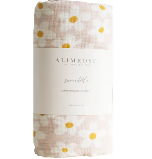 Alimrose - Muslin Swaddle - Daisy Large
