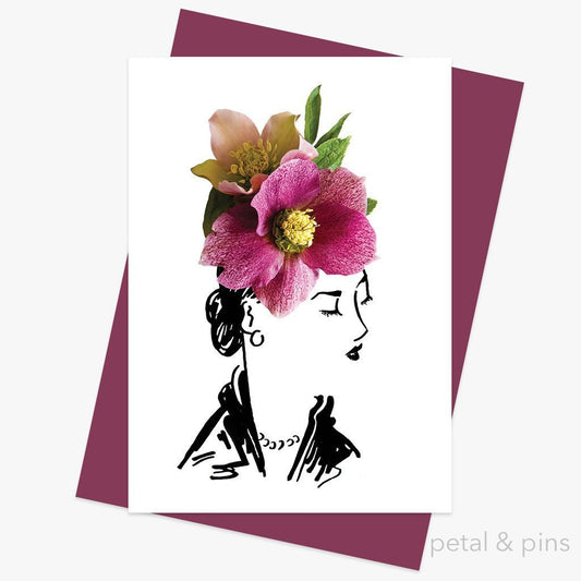 Hellebore Hat greeting card