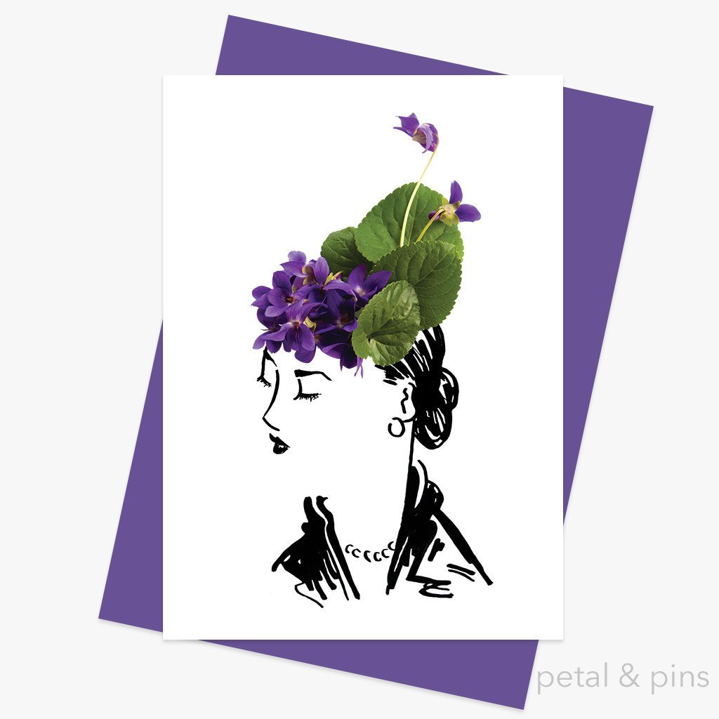 Violet Hat greeting card