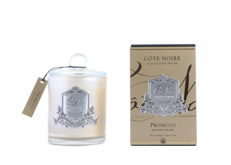 Cote Noire Silver Badge Candle - Prosecco