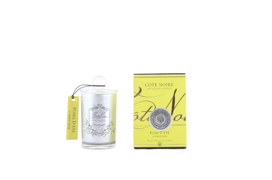 Cote Noire Silver Badge Candle - Summer Pear