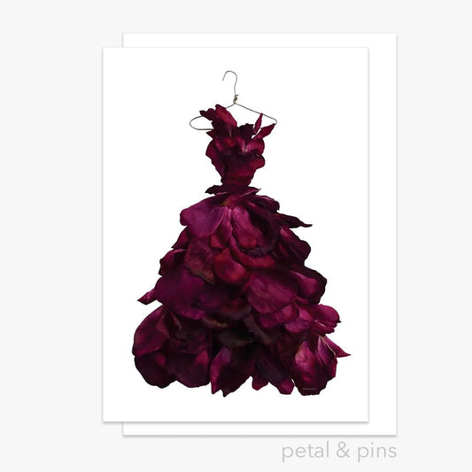 Red Wine Rose Dress greeting card