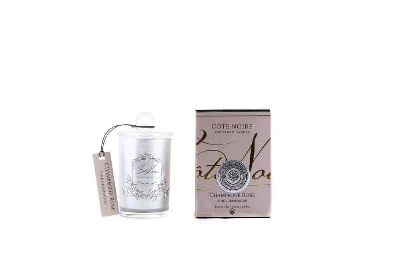 Cote Noire Silver Badge Candle - Pink Champagne Candle